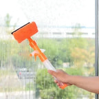 3 in 1 Fiber Wiper Sprayer Wash, Wipe and Soak | Window Squeegee Kit, Cleaning Tool with Detachable Microfiber Cloth Rubber Scraper & Sprayer, Portable Window Cleaner Combo for Car, (Random color)