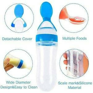 Baby Spoon Feeder Silicone Bottle Feeding (Random Color)
