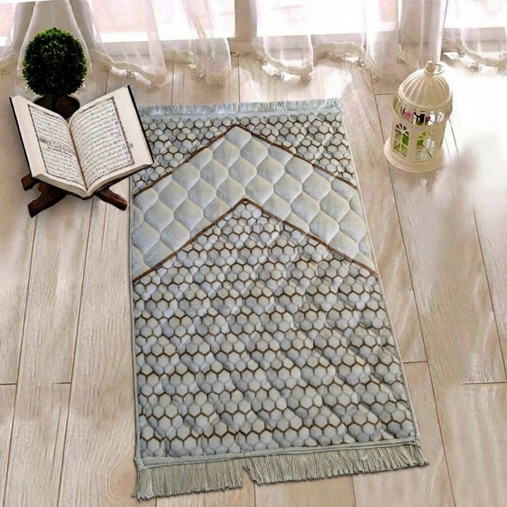The Velvet Honeycomb Quilted Janamaz prayermat 75x120 cm Design - 5