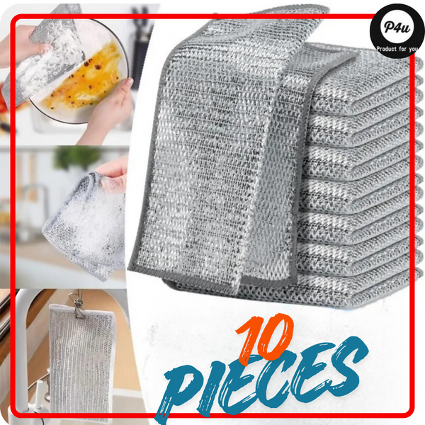 Magic Cleaning Cloth Wire Dishcloth 20x20cm | Thickened Double-Sided Metal Scrubber