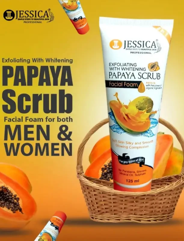 Jessica Exfoliating with Whitening Papaya Scrub Face Wash
