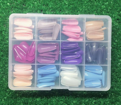 Reusable Fake Nails with Box – Beautiful Variety of Colors | Best Fake Nails For Girls ( Random Color Nails) – Pack Of 144