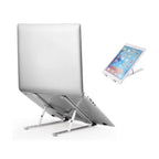 Premium Aluminum Foldable Laptop Stand | Sturdy, Adjustable, Portable | Silver & Black Smart Laptop Stand