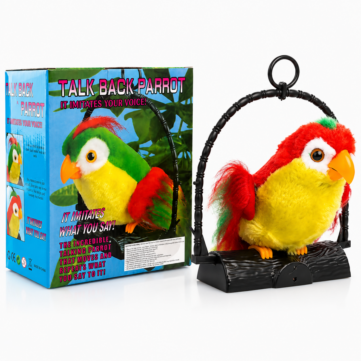 Talk Back Talking Parrot Toy – Repeats Speech, Educational & Fun for Kids
