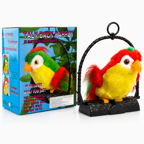 Talk Back Talking Parrot Toy – Repeats Speech, Educational & Fun for Kids