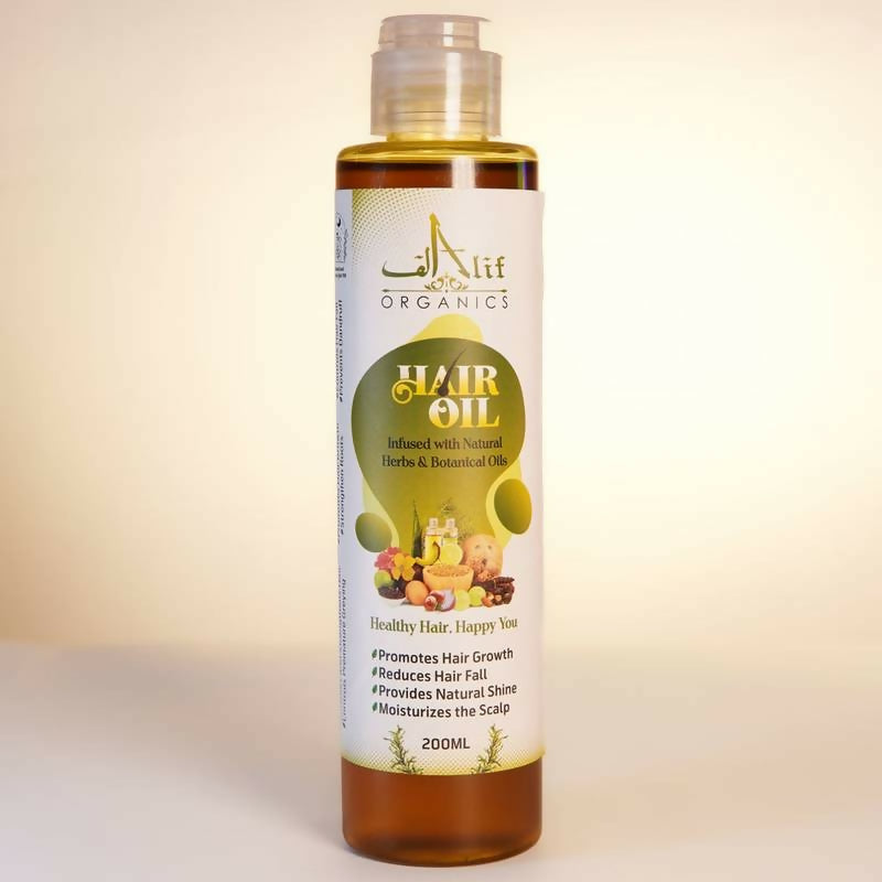 Alif organics Natural Hair oil | Infused with Herb & Botanical oils| Promotes Growth & Reduces Hair fall |200ML