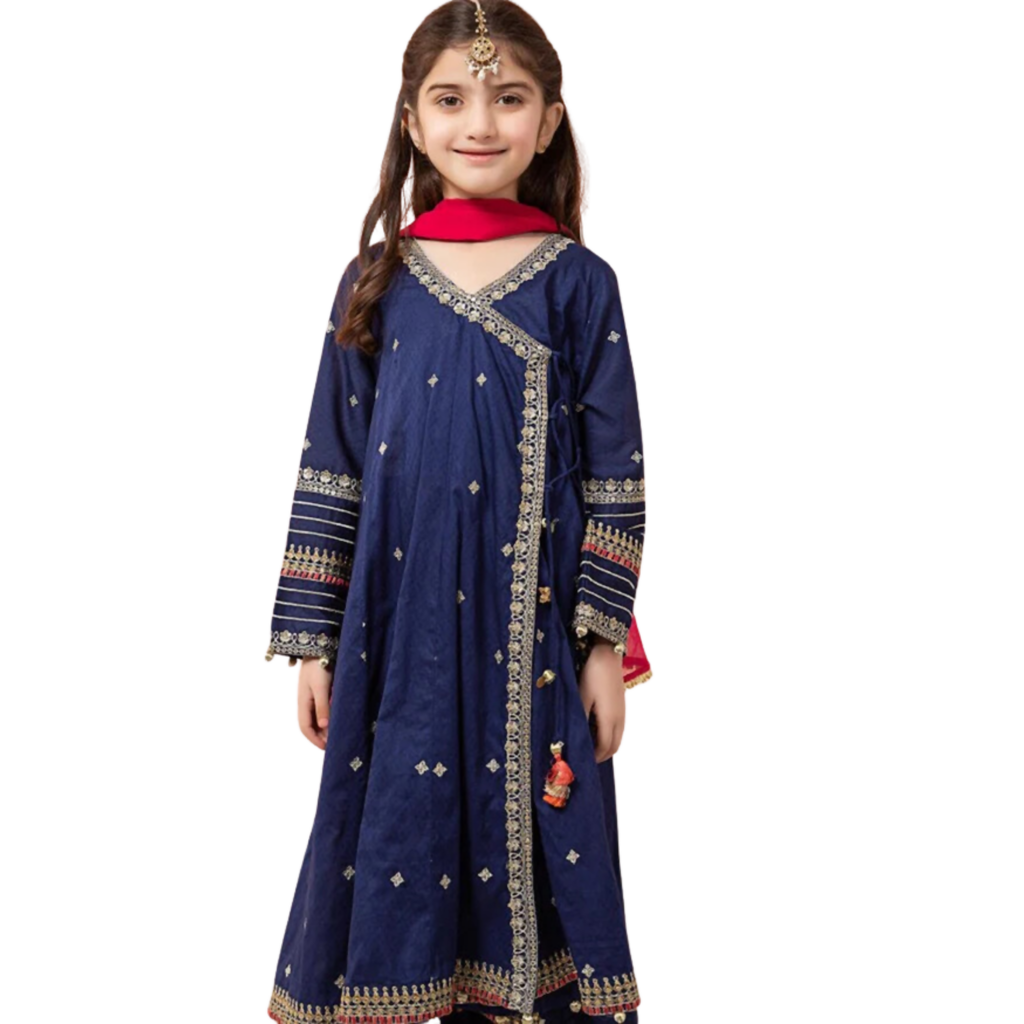 Suit, Elegant Party Wear Net & Malai Outfit, for Kids'