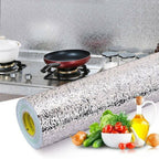 Self-Adhesive Kitchen Oil-Proof Sticker Roll | Waterproof Aluminium Foil Wallpaper 45×150cm