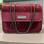 Luxury Women’s Shoulder Bag in Maroon Faux Leather for Casual, Work, and Formal Use