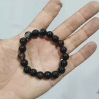 Natural Black Aqeeq Stone Bracelet - Genuine Onyx Gemstone Beaded Wristband Elegant Handcrafted Jewelry For Men And Women Fashion Accessory - Adjustable