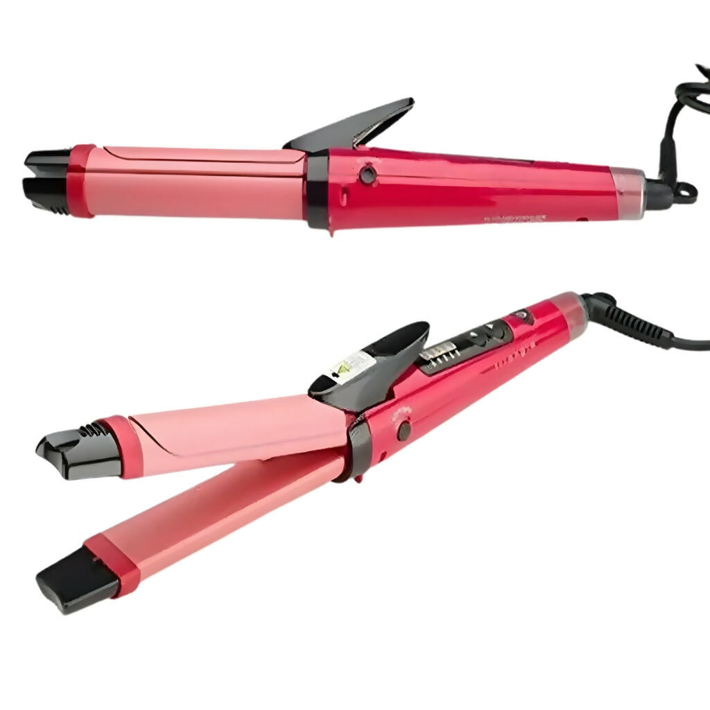 2-in-1 Hair Styler, Straightener & Curler, Quick Heat, for All Hair Types