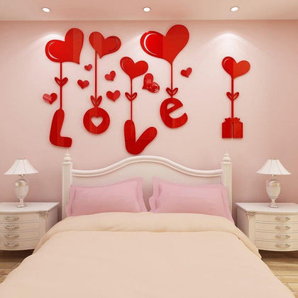 Floating Hearts Acrylic Wall Art