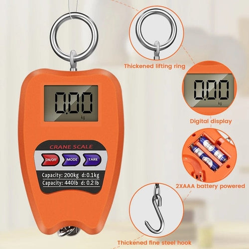 Portable Digital Hanging Crane Scale With Steel Hook And Backlight