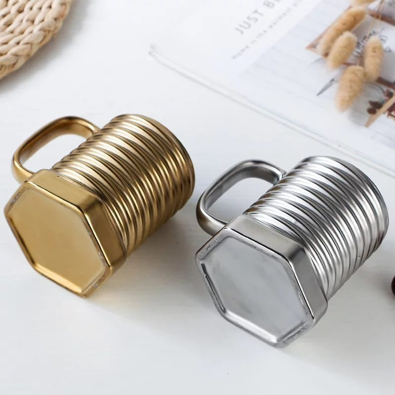 Screw Shape Ceramic Coffee Mug – Novelty Porcelain Bolt Design