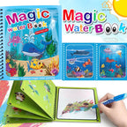Magic Water Drawing Book, Reusable Coloring Book with Water Pen, Perfect for Kids