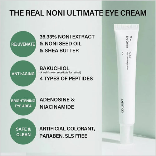 Celimax Real Noni Ultimate Eye Cream 20ml Korean Skincare For Dark Circles Fine Lines And Hydration - Made In Korea