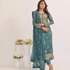 Dress Set, Embroidered Daman Border for Front & Back On Organza