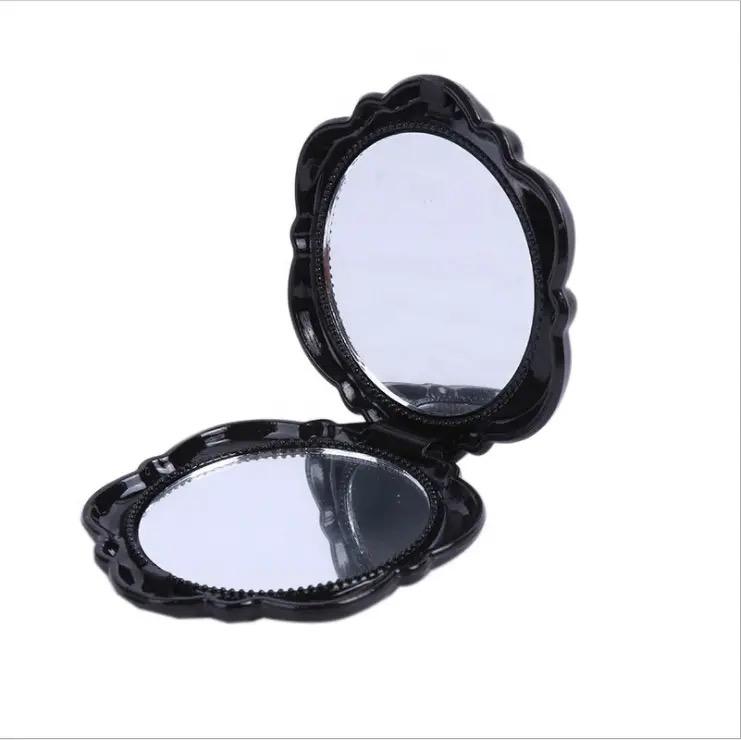 Rose Shaped Pocket Makeup Mirror, Portable Cosmetic Mirror - Pack of 2