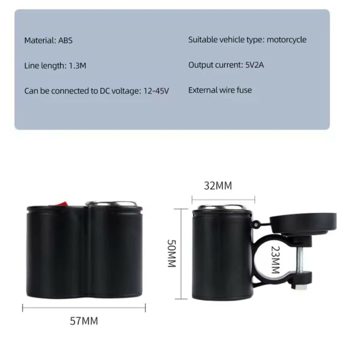 Motorcycle Handlebar Phone Charger