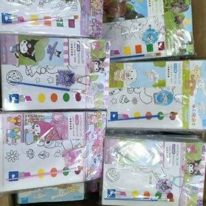 Kids’ Pocket Watercolor Painting Book – 3-in-1 Creative Coloring Set with Built-in Paints, Brush & Keychain