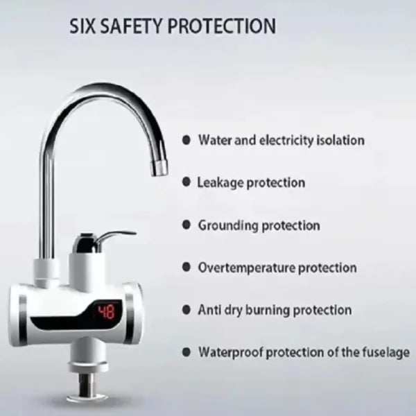 Electric Instant Heating Faucet | Digital Temperature Display | Kitchen & Bathroom Hot Water Tap