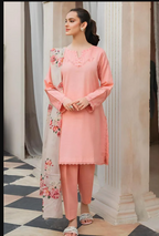 Peach Embroidered Lawn 3pcs Set