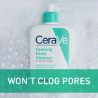 CeraVe Foaming Facial Cleanser for Normal to Oily Skin – Oil Control with Ceramides, Niacinamide & Hyaluronic Acid, 237m