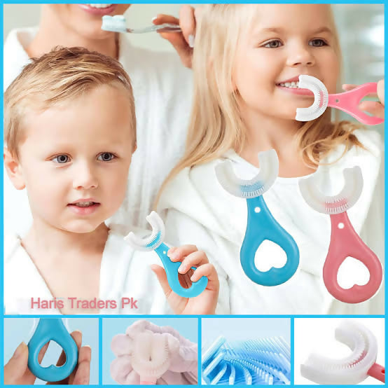 Baby Toothbrush Children's Teeth Cleaning Brush Kids U-Shaped Toothbrush Mouth Oral Cleaning Brush