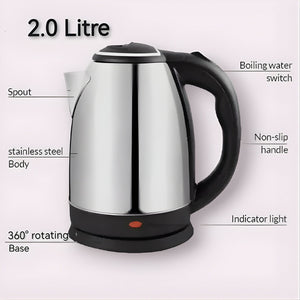 Automatic Electric Kettle, 2.0L Fast Heating Stainless Steel Body, for Home & Office