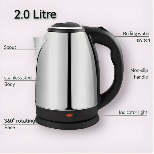 Automatic Electric Kettle, 2.0L Fast Heating Stainless Steel Body, for Home & Office