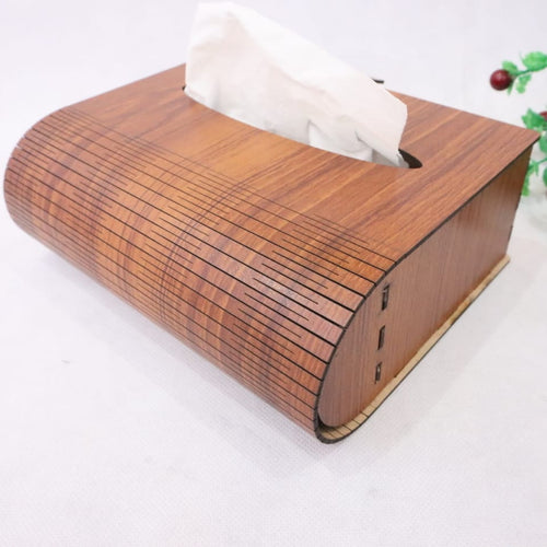 Plain Wooden Tissue Box Elegant Design Smooth Finish Easy Use Durable Construction For Home And Offices