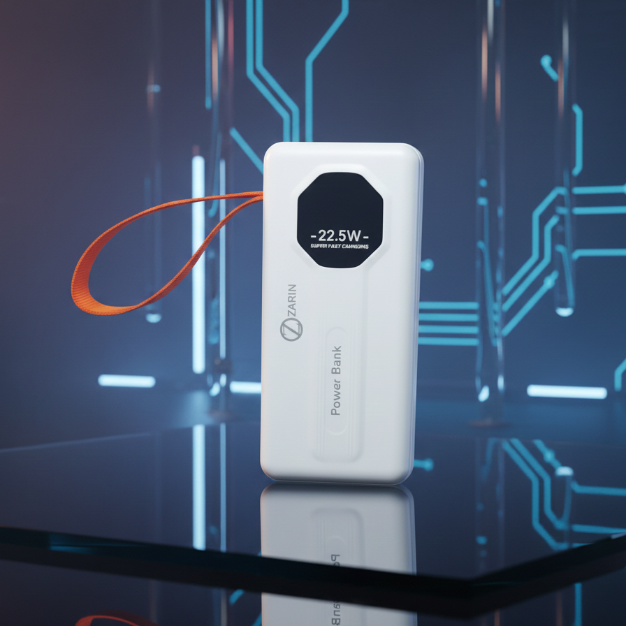 ZARIN 22.5W Super Fast Charging Power Bank with Digital Display & Wrist Strap