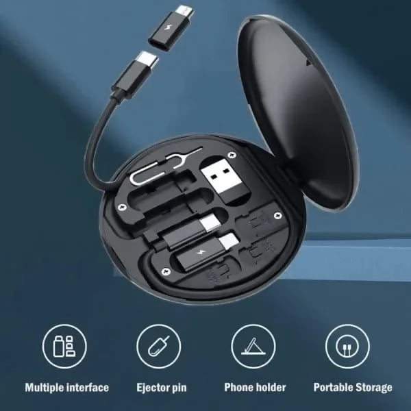 5 In 1 Multifunctional Data Cable Set 60W Fast Charging Universal Charging Pins Durable Portable Charger Cable Kit