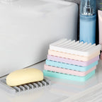 Bathroom Soap Holder with Waterfall Drain, Silicone Soap Saver