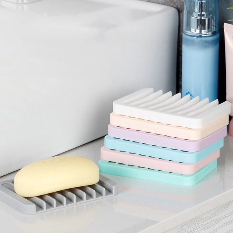 Bathroom Soap Holder with Waterfall Drain, Silicone Soap Saver