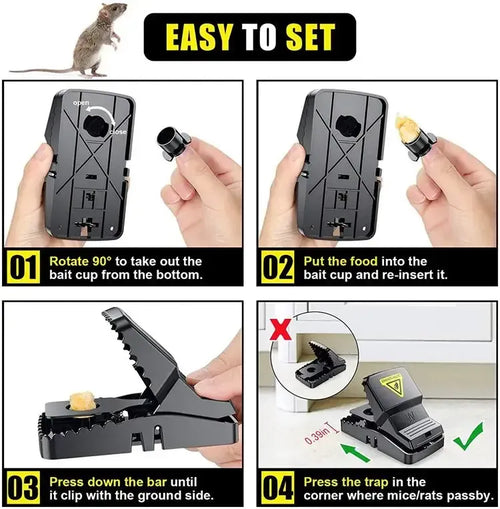 Durable Mouse Trap Pack Of 3 Reusable Rodent Catcher