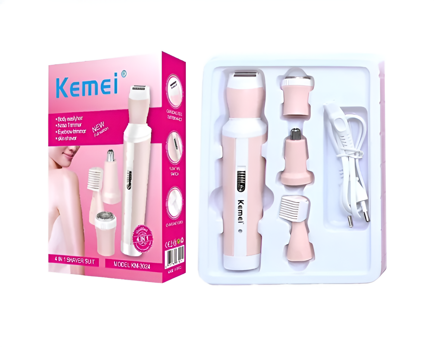 Kemei 4 in 1 Rechargeable Hair Remover Shaver