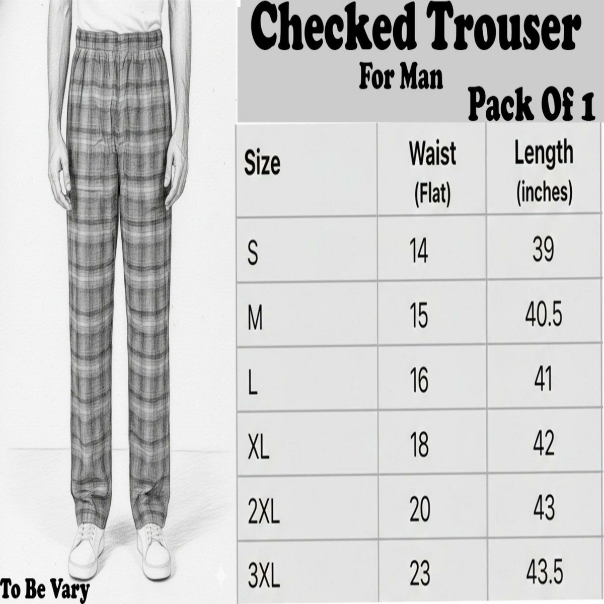 Pack of 1 Pcs Trousers For Men