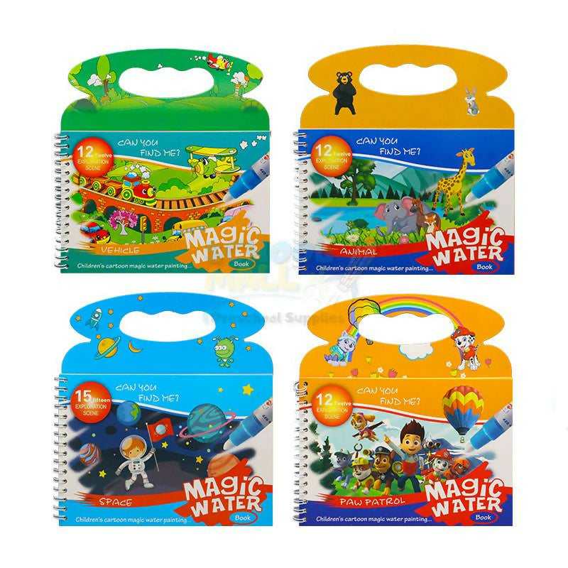 Magical Drawing Books With Pen, Water Reveal Activity Book For Kid (random Design Books)