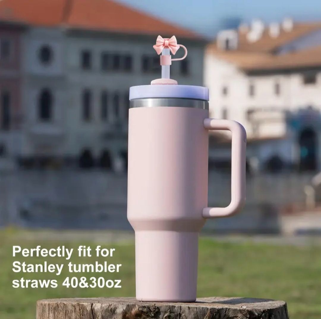 Cute Bow Straw Cap Cover For 10mm Straws Compatible With Stanley Tumbler