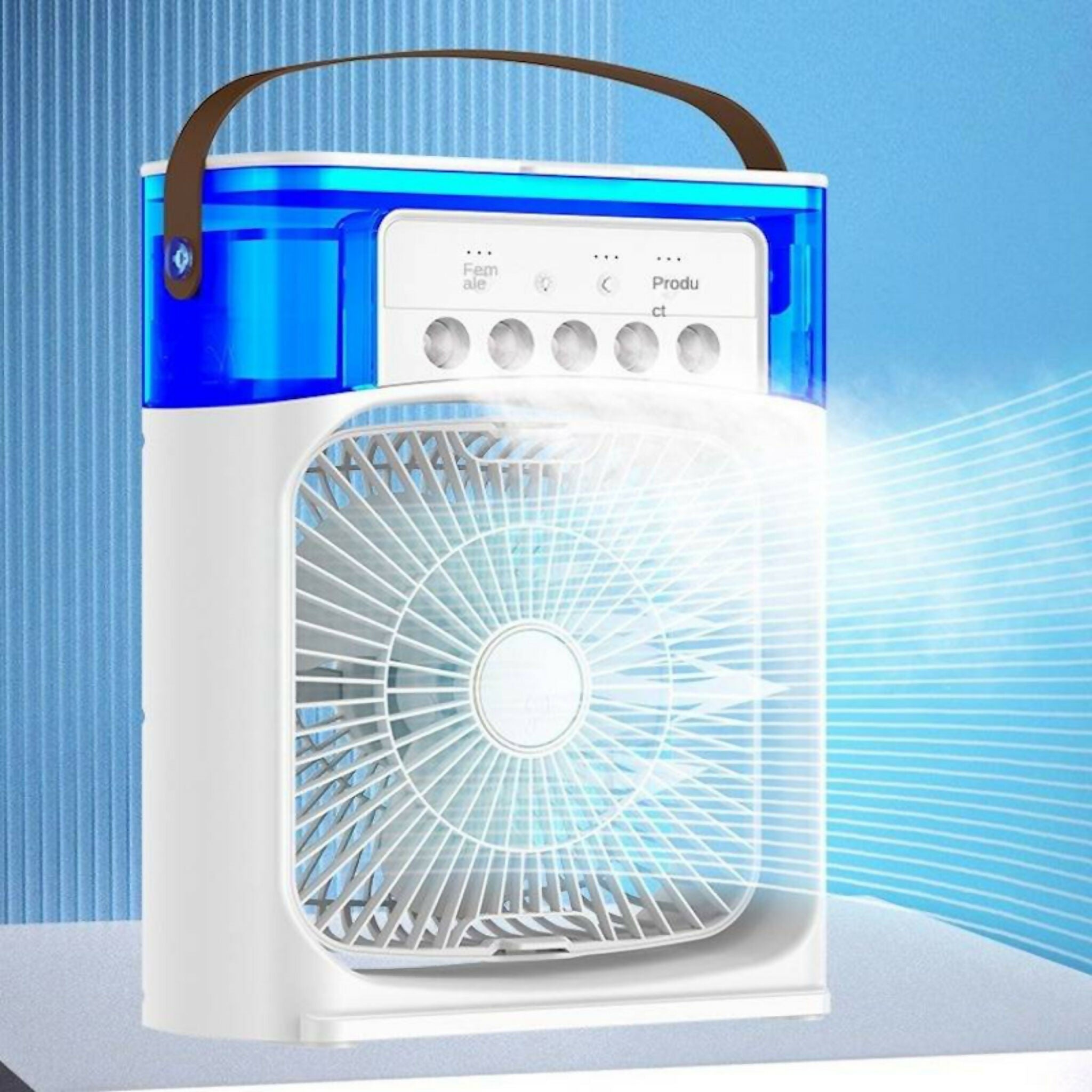 11-Inch Mist Fan with LED Light – USB Portable Cooling Fan & Humidifier