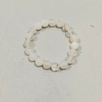 Natural Milky White Aqeeq Stone Bracelet - Genuine Gemstone Beaded Wristband Elegant Handcrafted Jewelry For Men And Women Fashion Accessory - Adjustable