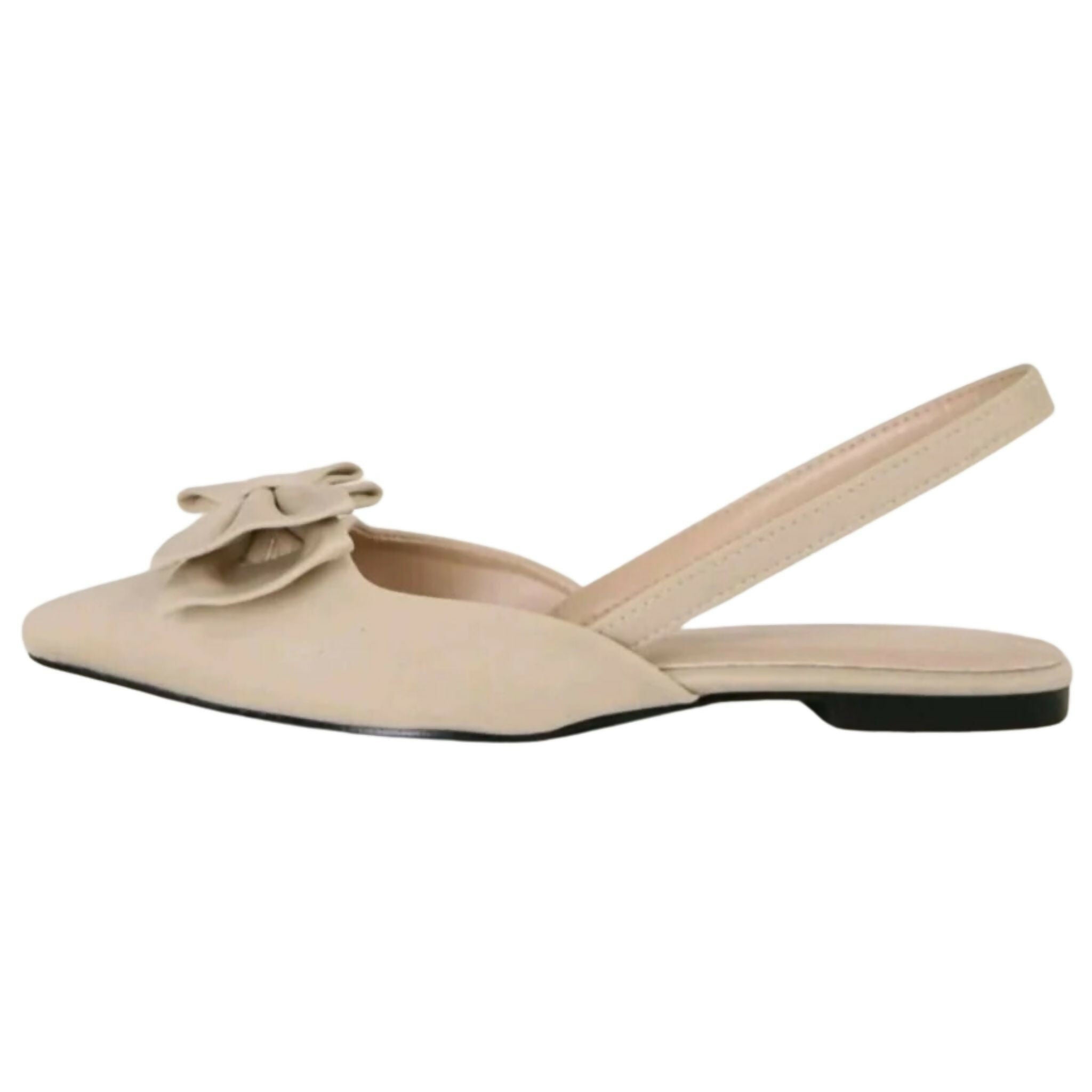 Bow Decor Slingback Pointed Mule