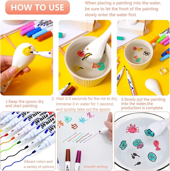 Magic Water Painting Pens, Floating Drawing Marker Set for Kids