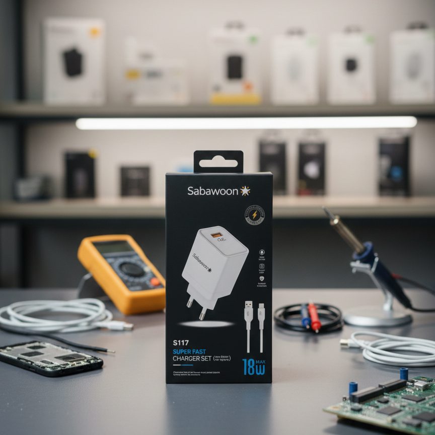 Sabawoon S117 18W Fast Charging Charger with Type-C Cable