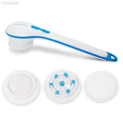 Electric Shower Brush 5-in-1 Spin Spa, Cell Operated Full Body Cleansing