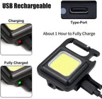 COB Rechargeable Keychain Light Mini LED Flashlight