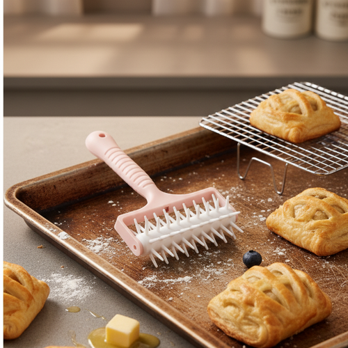 Pizza Dough Docker Roller With Non-Slip Handle For Even Baking