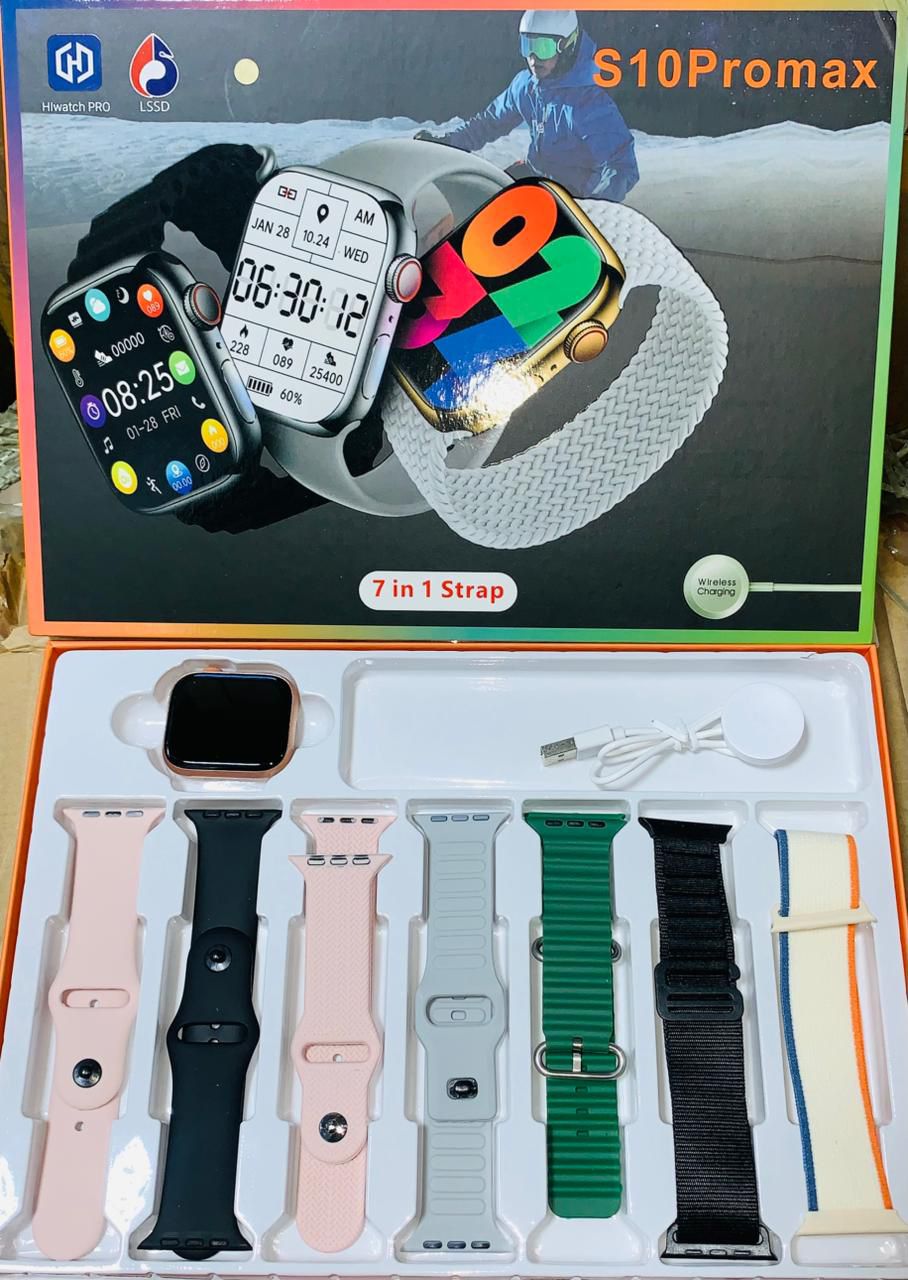 S10 ProMax Smart Watch Series 9, 7-in-1 Straps Set