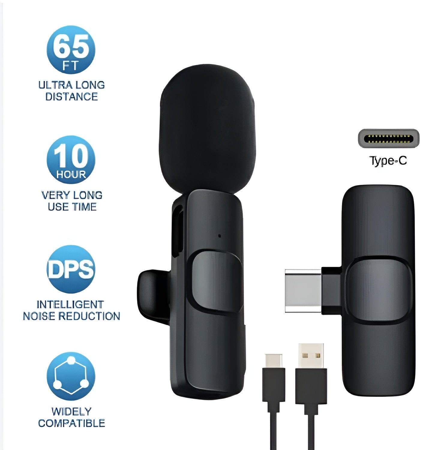 K8 Wireless Lavalier Microphone Type C Android Recording Mic